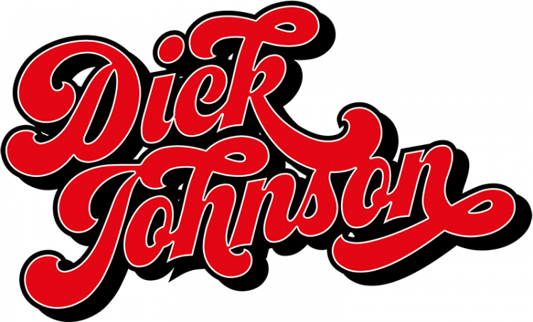 Punainen Dick Johnson logo valkoisella pohjalla.