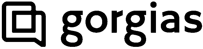 Gorgias logo mustavalkoisena